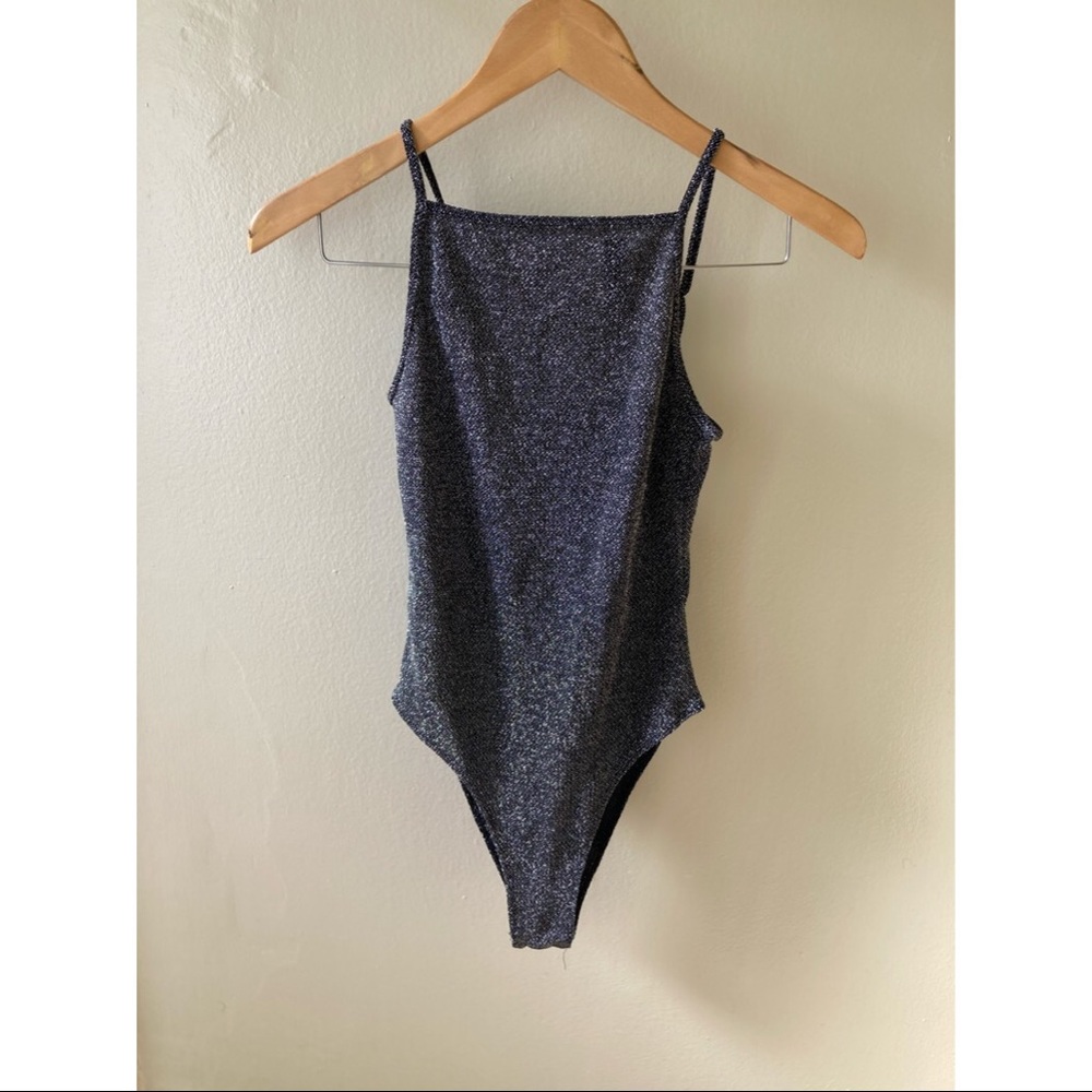Silver shimmering bodysuit